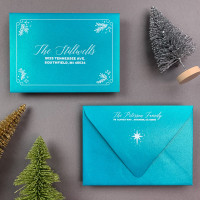 Wise Men Holiday A7 Full Guest Address White Ink Printed A7 Euro Flap Envelopes