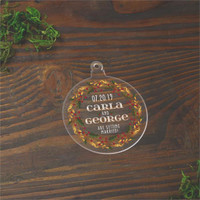 Gold Wreath Ornament Acrylic Save The Date