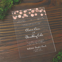 Glitter Dots 5x7 Acrylic Wedding Invitation