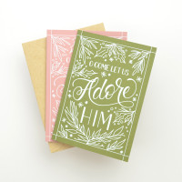 O Come Let Us Adore - Folded Holiday Cards and Envelopes Set (12 Pack)