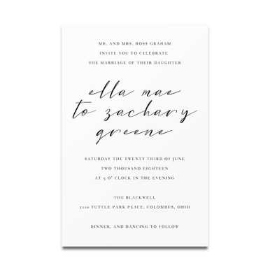 Simple Initials - A9 Invitation Card (5.5x8.5) - Cards & Pockets