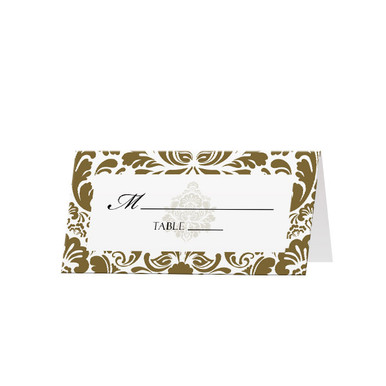 Damask - Blank Folded Place Cards (25 Pack) - Cards & Pockets