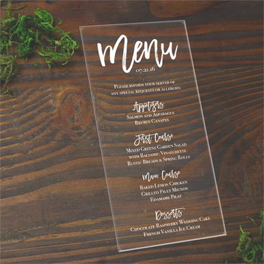 Acrylic 4x9 Menu Sample - Cards & Pockets