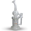 9" Recycler Dab Rig: White Swirl