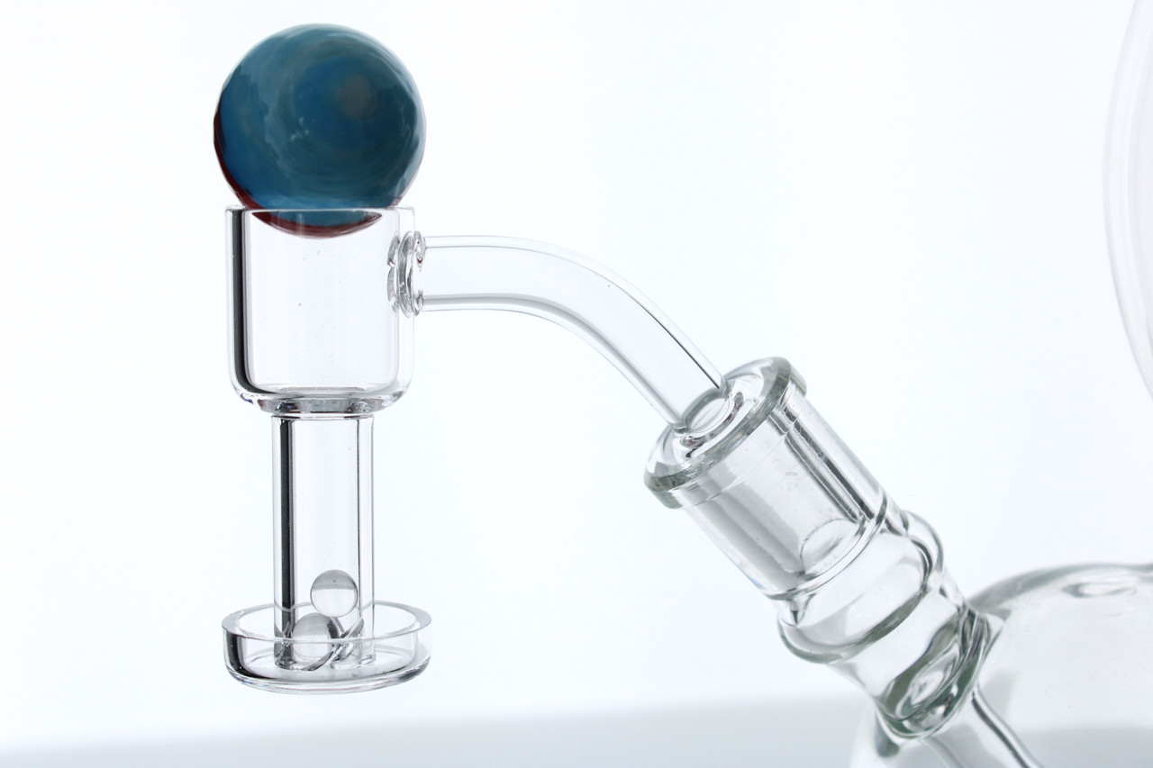 14mm Male 45 Degree Terp Slurper Banger Kit with Terp Perals and Marble Carb Cap (5 Piece Kit)