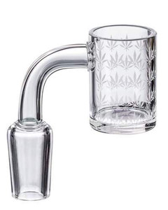 18mm 90 Degree Male Bucket Banger with Leaf Etching 18mm 90 Degree Male Bucket Banger with Leaf Etching