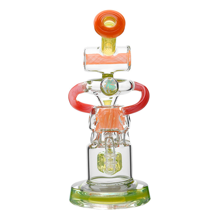Opal Series: 8" Neon Summer Sunset Recycler Dab Rig