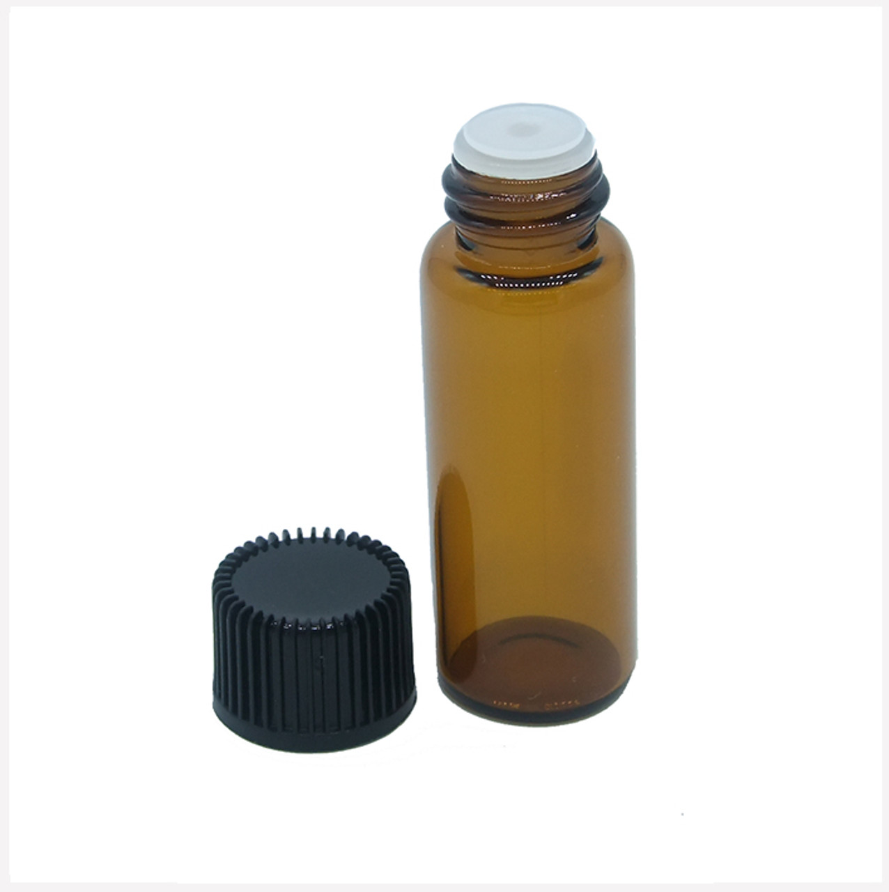 Amber Glass Dropper Bottle with Black Top