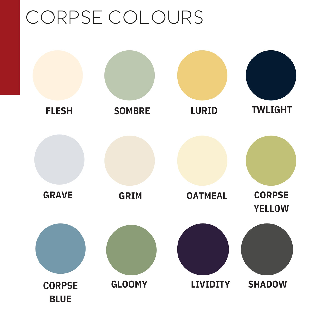 Concentrate Airbrush Liquid Corpse Palette Colours 50ml