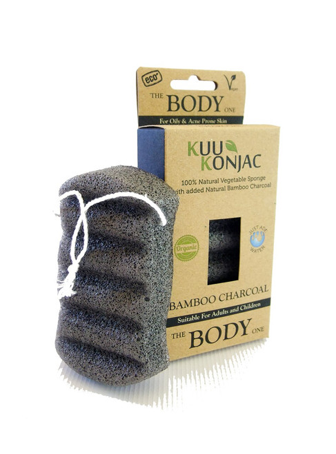 KUU Konjac 6 Wave Body Bamboo Charcoal Sponge