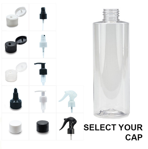 500ml Clear PET  Square Shoulder Bottle Natural (28/410) Various Lids