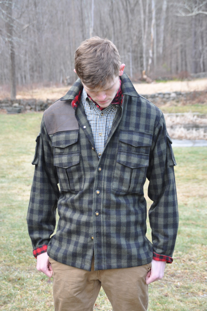 Ghillies Jacket Wool Green Black Rob Roy Hunting Tartan