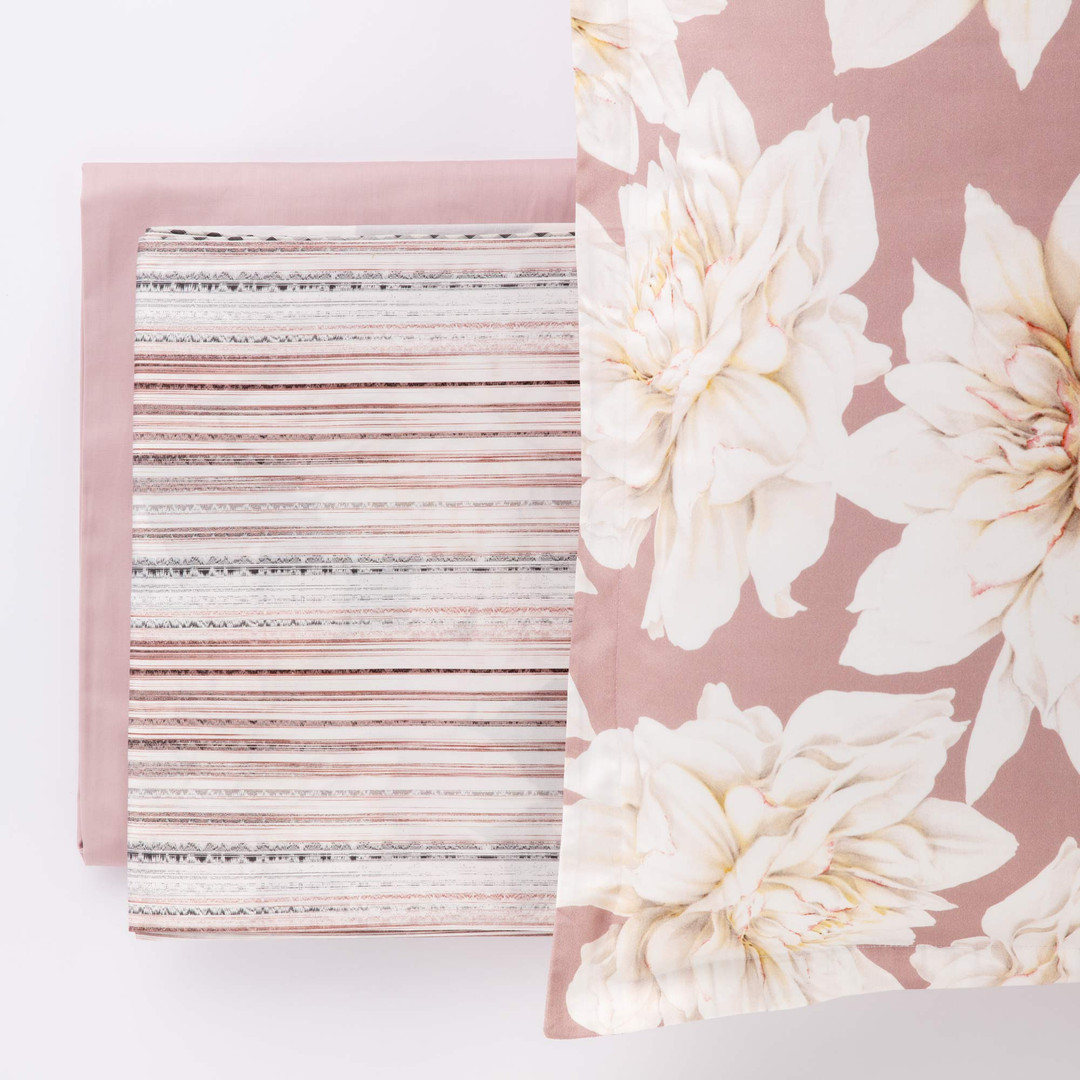 Completo lenzuolo copriletto in raso dalia