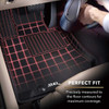 3D Mats USA® L1FR12801509 Front and Second Row Molded Floor Liner, Black Made of Rubber