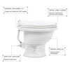 Dometic | 411 Low Profile Toilet | 9610008263 | Gravity Flush | Porcelain Bowl | Soft-Close Seat | White