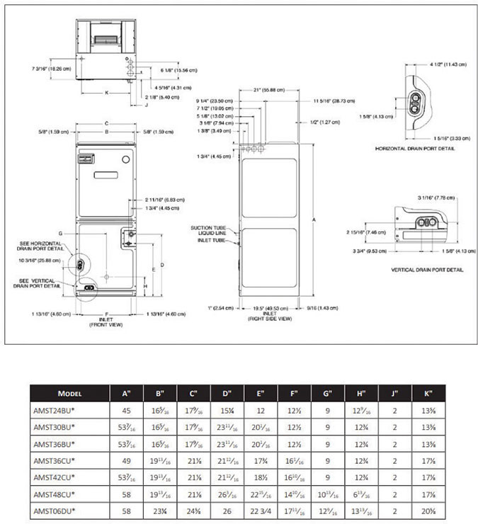Goodman 2 Ton 9-Speed Air Handler (ECM Motor) R-32 Compatible
Model:AMST24BU1300