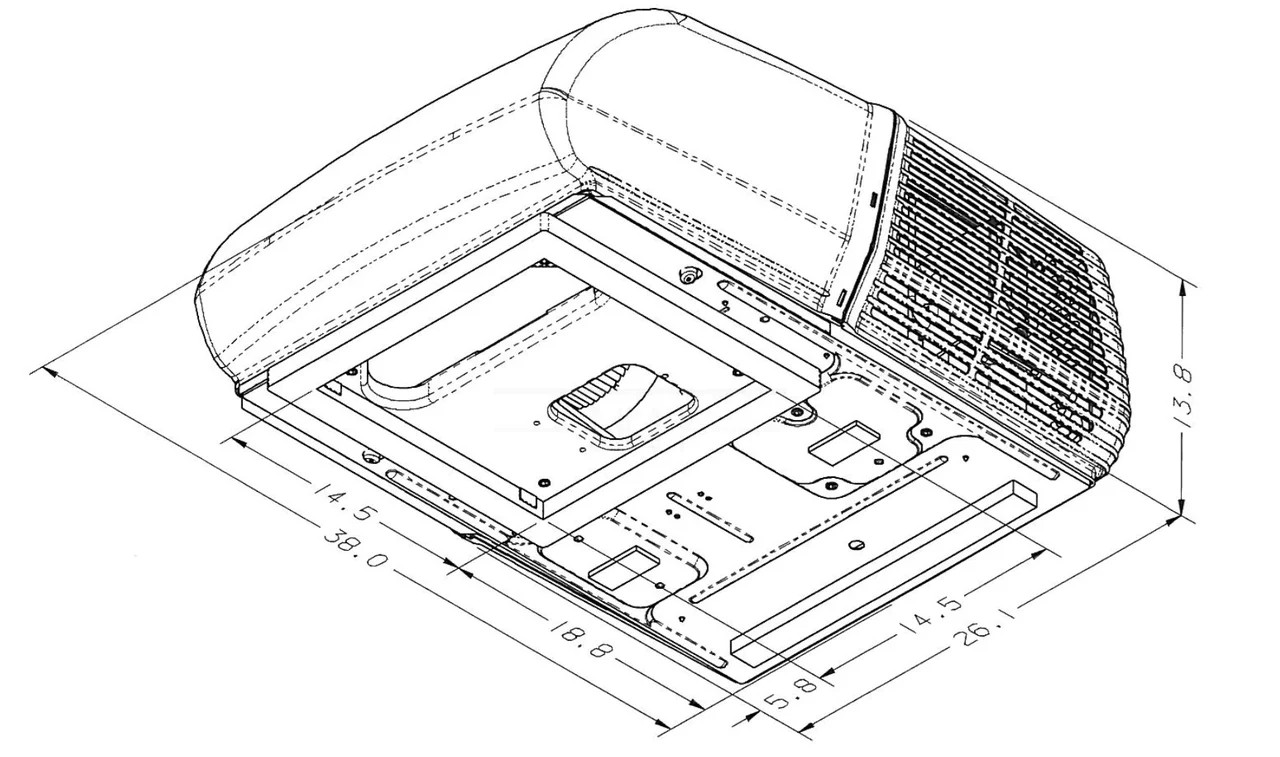 Coleman | Mach 15 RV Air Conditioner | 38209-0690 | 15,000 BTU | Quiet Power Saver | Black