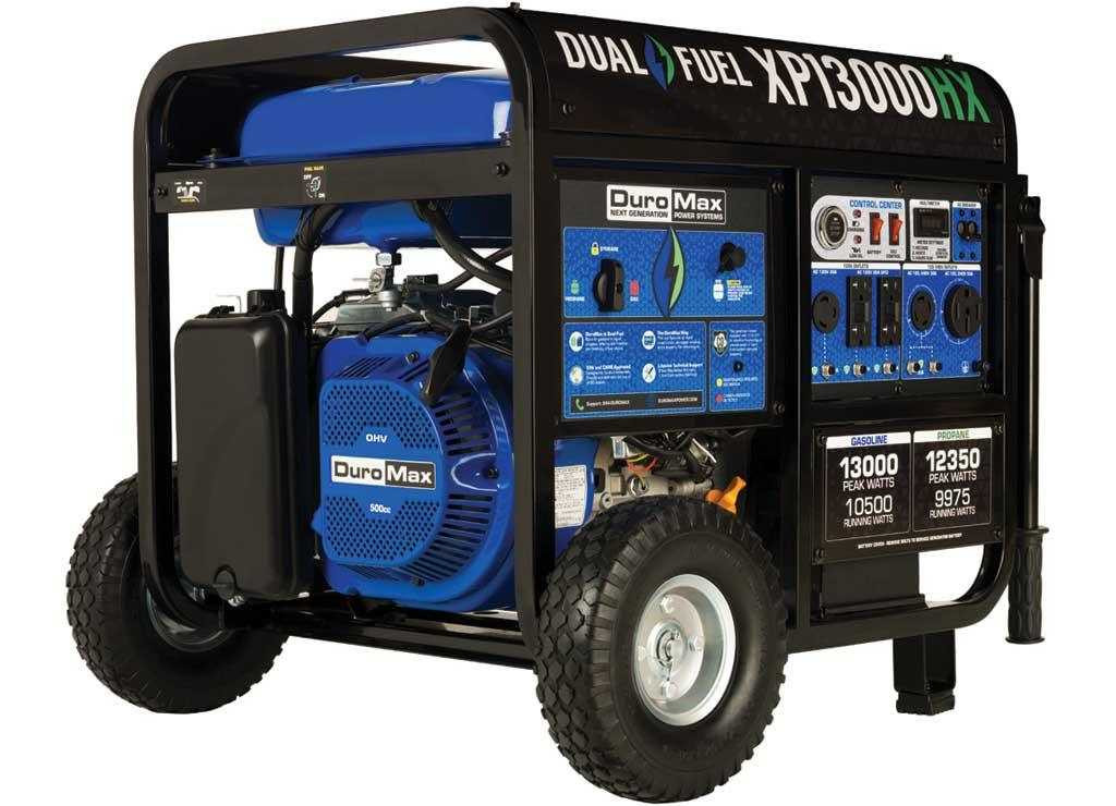 DuroMax Portable Dual Fuel Generator, 13,000 Surge Watts, 10,500 Rated Watts, Electric Start