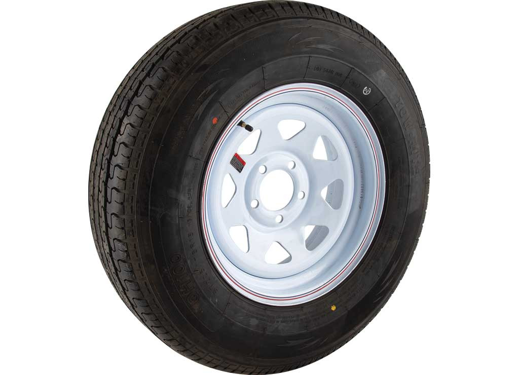 Tow-Rite RDG25-701-WS5 - Tire & Rim ST205-75R14 LRC White Spoke 3.19
