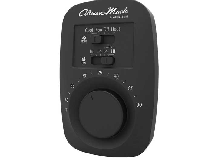 Coleman | Wall Thermostat | 9420-351 | Analog | Heat and Cool | Black