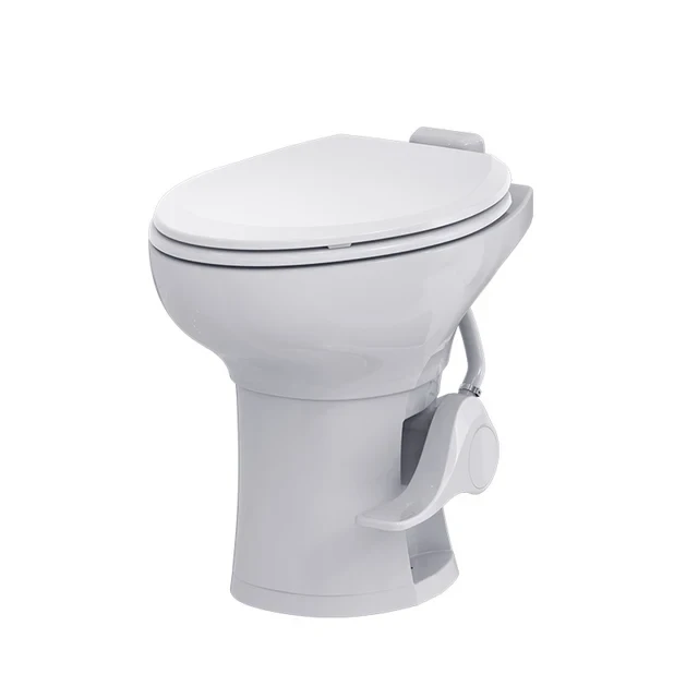 Seaflo | Residential Height RV Toilet | SFRTCH-02-01 | Elongated Ceramic Bowl | Foot Pedal | White