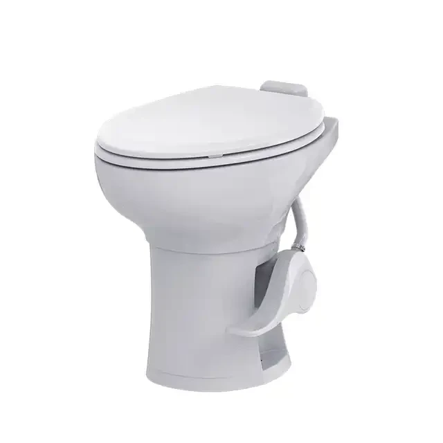 Seaflo | Residential Height RV Toilet | SFRTCH-02-01 | Elongated Ceramic Bowl | Foot Pedal | White
