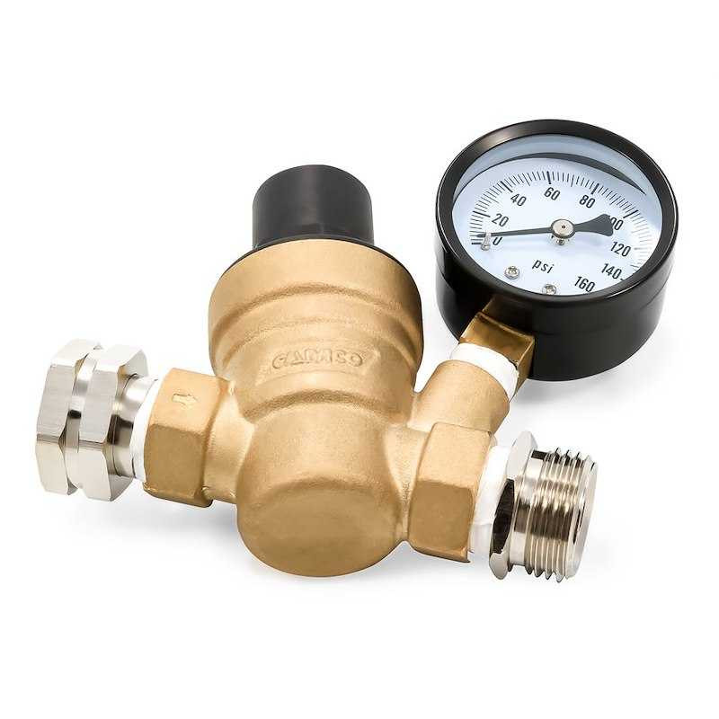Camco | Adjustable Water Pressure Regulator | 40058 | Brass Camco | Adjustable Water Pressure Regulator | 40058 | Brass 72-0890 69.95 Fresh Water Plumbing Camco 40058 New Brands Hut LLC