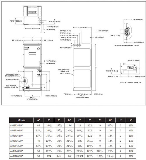 Goodman 5 Ton 9-Speed Air Handler (ECM Motor) R-32 Compatible
Model:AMST60DU1300