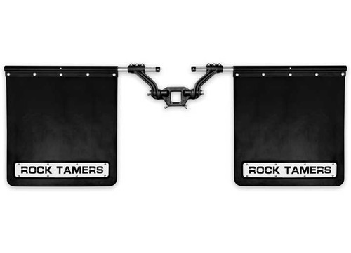 RockTamers 00110 2.5' Hub Mud Flap System with Matte Black Stainless-Steel Trim Plates