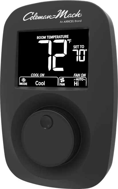 Coleman | Wall Thermostat | 9420A381 | 9420A382 | Digital | Heat and Cool | Black