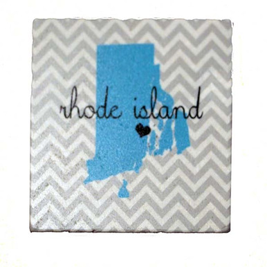 NEW Rhode Island State Love Heart Marble Tile Coaster 