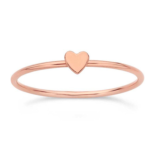 Heart stacking ring in 14k rose gold - women's jewelry-1