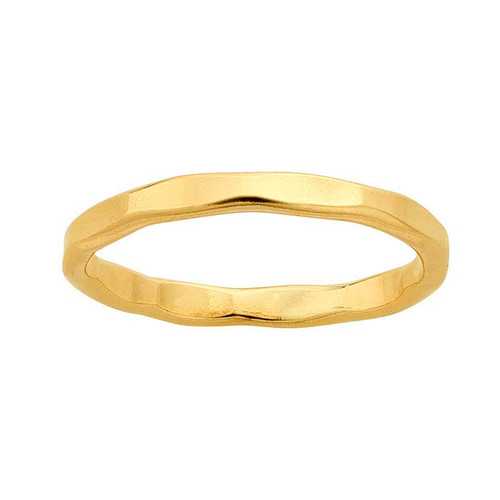 Thick classic hammered stacking rings in 14k gold - women's jewelry-1