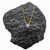 The Shadow Titanium Pendant Necklace on 14k gold filled chain for Men - Necklace on black rock