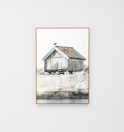 Rustic Boathouse Framed Canvas