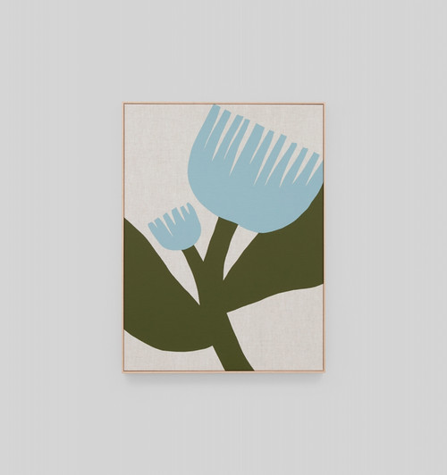 Bold Floral Blue 1 Framed Screenprint