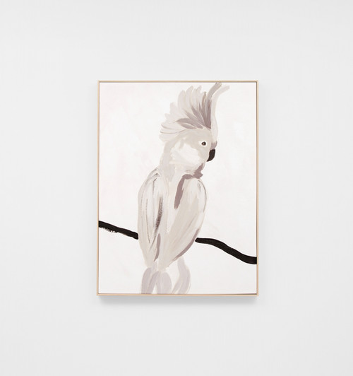 Cockatoo Portrait Neutral 1 Framed Canvas