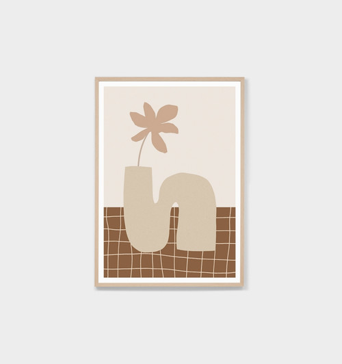 Abstract Vase Nutmeg 2 Print