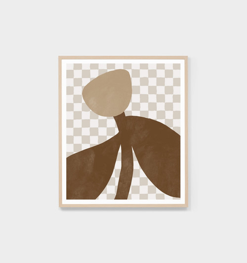 Check Floral Nutmeg 2 Print