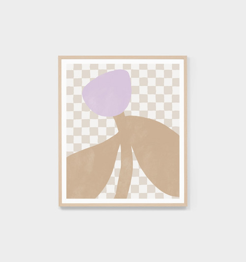 Check Floral Lilac 2 Print