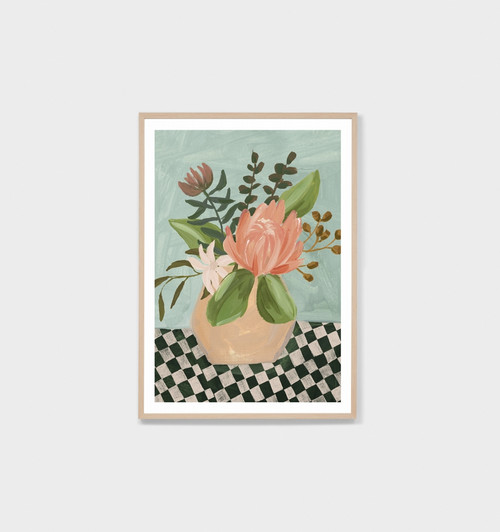 Native Vase Sage Print