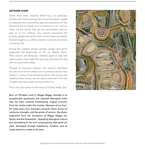 Wiraywinhangin Marramarra Canvas Art Print - 90 x 120cm