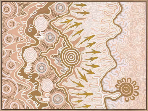 Birrbay Connection Blush Pink Canvas Art Print - 90 x 120cm