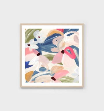 Abstract Daisies Bright Print