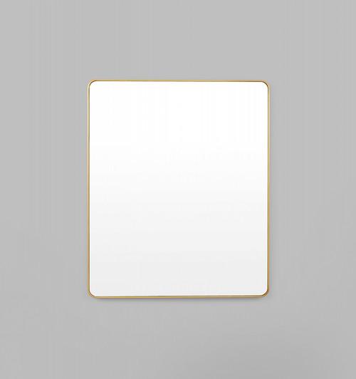 Flynn Curve Rectangle Brass Mirror