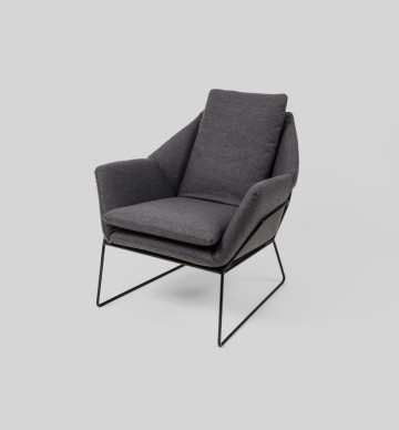 BODEN ARMCHAIR: GREY (BLACK FRAME)