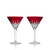 Lismore Martini 220ml 7floz Red Set of 2