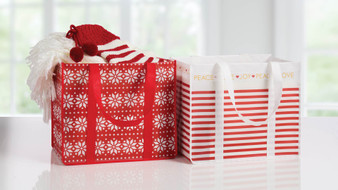Peace, Love, Joy Recycled Totes - Set Of 2