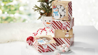 SNOWMAN WINDOW BOXES & STICKERS - 12PC SET