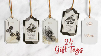 VINTAGE WISHES GIFT TAGS - SET OF 24